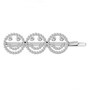 SMILEY FACE Rhinestone Bobby Pin Hair Barrette